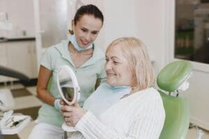 affordable dentures for older woman with digital dentistry